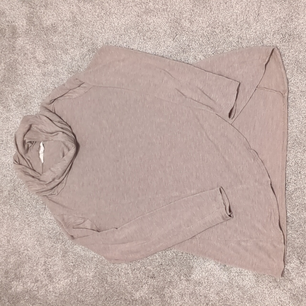 Magnolia Grace Stitch Fix Paedia Tulip Hem Cowl Neck tan top size medium